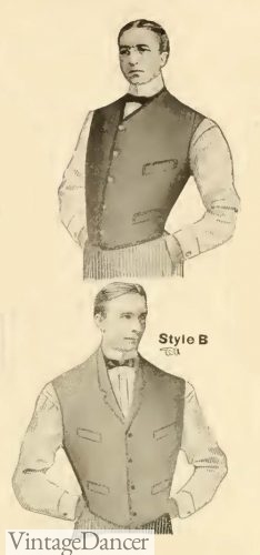 1902 mens Edwardian vests waistcoats plain