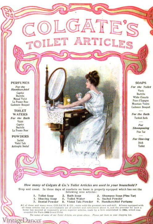 1902 Colgate Toilet products