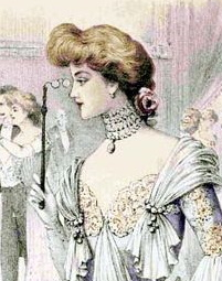 1902 evening jewelry Edwardian era necklace and heart neckline