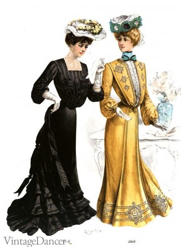 Edwardian dress 1902 fancy and suit style afternoon dresses