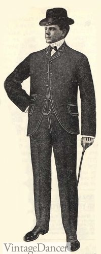 Edwardian 1902 mens navy blue serge cutaway suit
