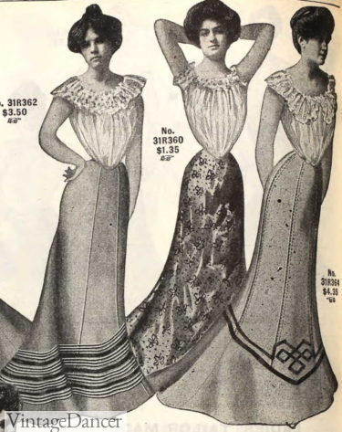 Edwardian 1902 Trumpet Skirts
