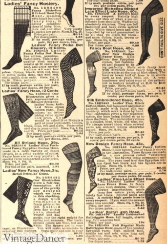 Edwardian women's hosiery stockings tights
