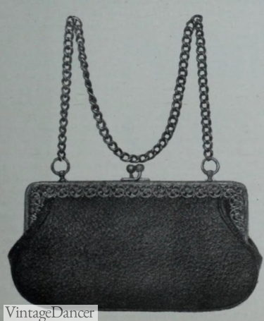 1903 chain handle leather purse
