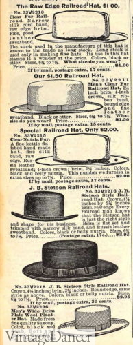 1903 Railroad hats mens Working class hats