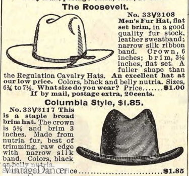 Roosevelt hat and Columbia hat 1903