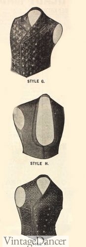1903 day and evening waistcoats Edwardian era mens fashion