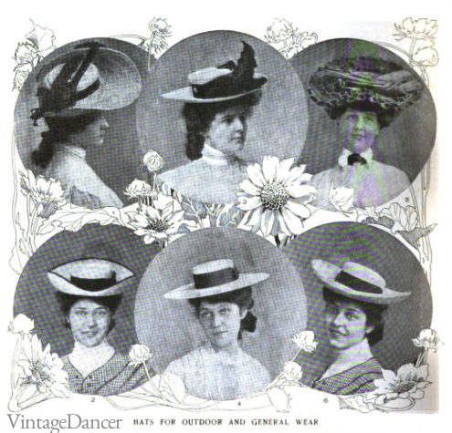 1903 outdoor hats- sailor or boater shapes