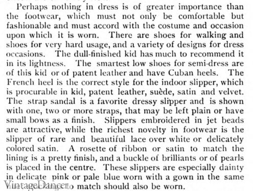 1903 notes about footwear trends in Delineator