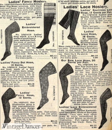 1903 hosiery Edwardian women's hosiery stockings tights