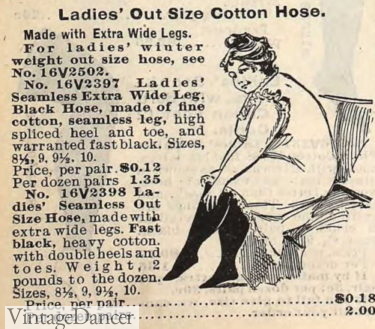 1903s plus size stockings hose Edwardian fancy stockings