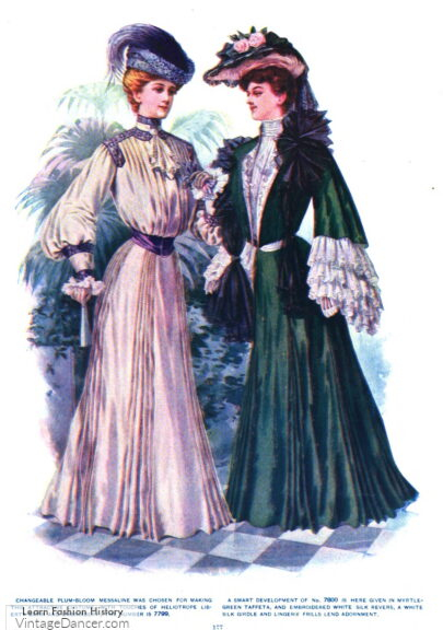 1904 fashion women clothing Edwardian era 1900s