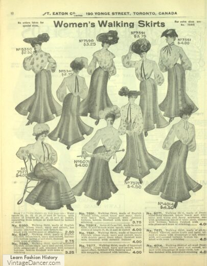 1904 Skirts and Blouses women's fashion and clothing Edwardian era