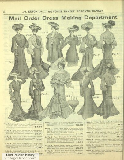 Edwardian era 1900s fashion in 1904 womens clothing
