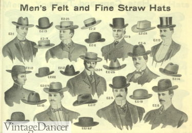 1900s mens hats Edwardian era hat styles
