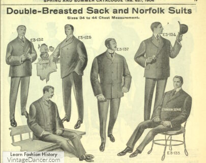 Edwardian era 1900s 1904 Men's Suits