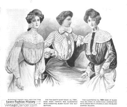 1904 blouses Edwardian fashion