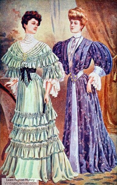 1904 wrapper tea gown dress house dress 1900s Edwardian