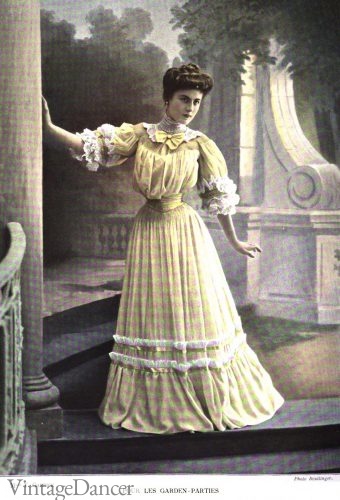 La Belle Époque Edwardian era dress 1904 garden party dress