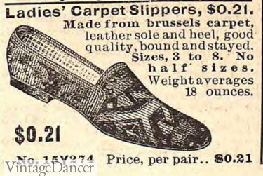 Edwardian house slippers home shoes women carpet slippers