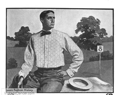 Edwardian era 1900s mens shirt 1904 casual sporty