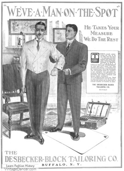 Edwardian era 1900s 1904 men's suit and vest