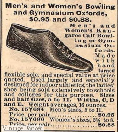 1900s Edwardian sneakers gym shoes sport shoes women and men