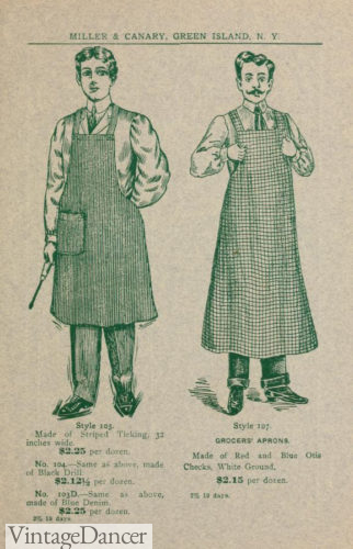 1904 men's work aprons Edwardian apron