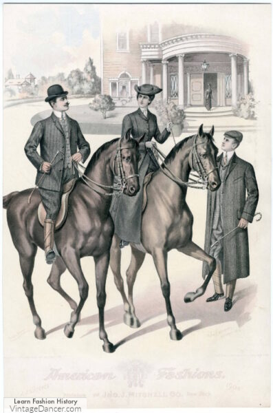 Edwardian era 1900s 1904 Men's Riding Clothes