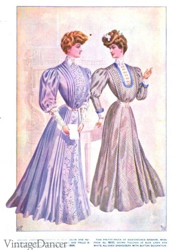 1905 linen and gingahm cotton wash dresses Edwardian dresses day dresses
