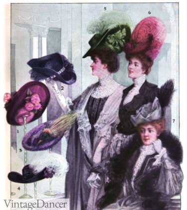 1905 Edwardian hats for women
