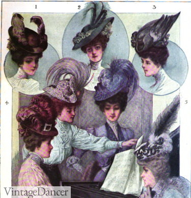 Edwardian hat 1905 styles tea hats