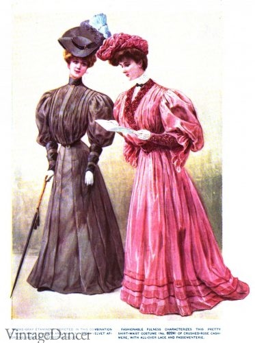 1905 winter shirtwaist dresses Edwardian dress