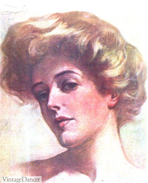 1905, a blond with darkened eyebrows, lashes and eyeline