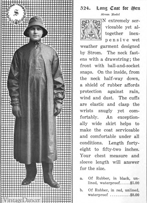 1905 rain coat or smock for driving motoring mens clothing at VintageDancer