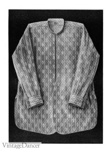 mens 1905 coat-style negligee shirt in a small pattern