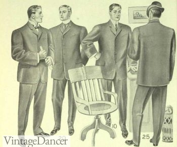 1906 Men's Edwardian Sack Suits Fashion, Clothing, Costumes
