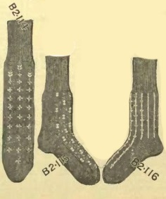 1906 Men's Dress socks made of cashmere in embroidered stripes of red, blue and white 