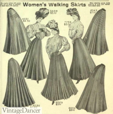 1906 walking circular skirts