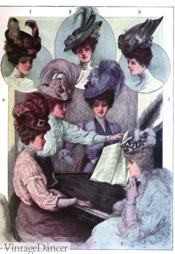1906 Edwardian hats for women