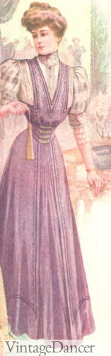 1906 V jumper waist dress Edwardian