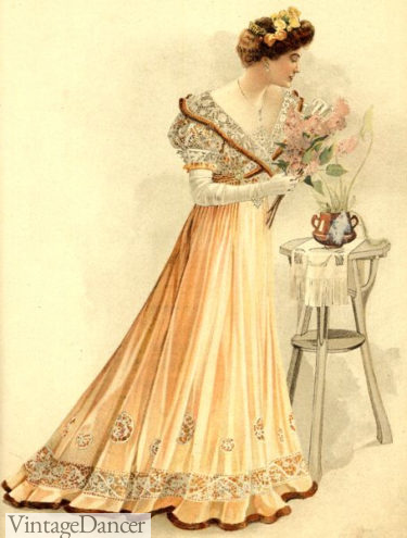 Edwardian 1906 evening dress