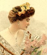 Edwardian hairstyles hairstyles 1906 donning an updo with a crown of flowers
