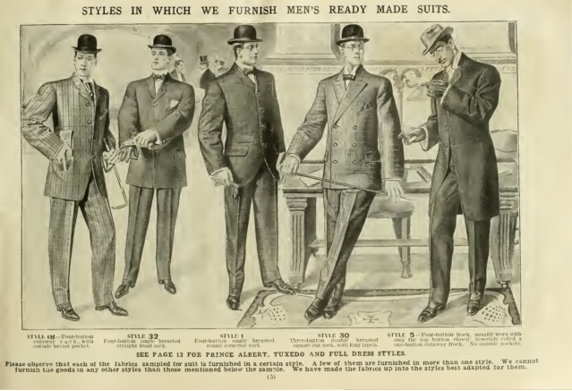1906 men's suits, Edwardian era mens fashion