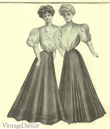 Edwardian 1907 skirts and blouses 1910s