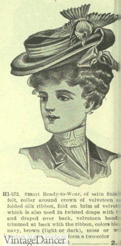 Edwardian hat with a bird 1907