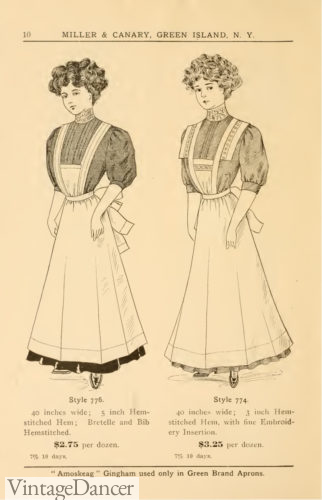 1907 Edwardian maid apron