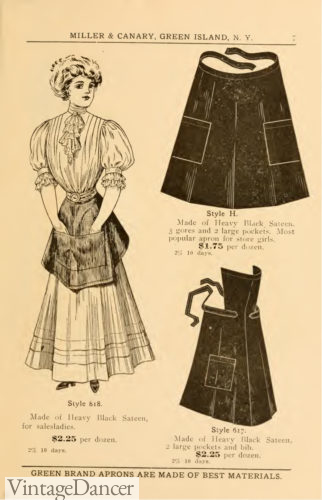 1907 Edwardian half apron