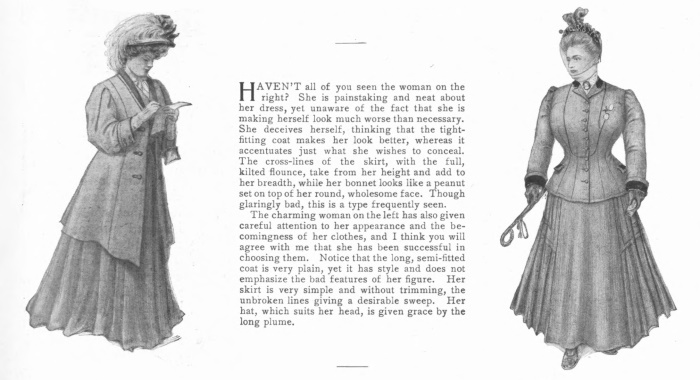 1907 1900s Edwardian era plus size clothing advice
