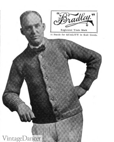 1900s mens sweaters knitwear cardigan
